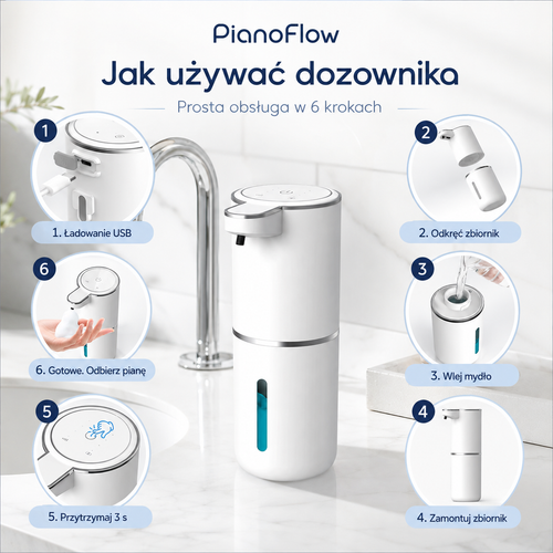PianoFlow Air - Automatyczny dozownik do mydła