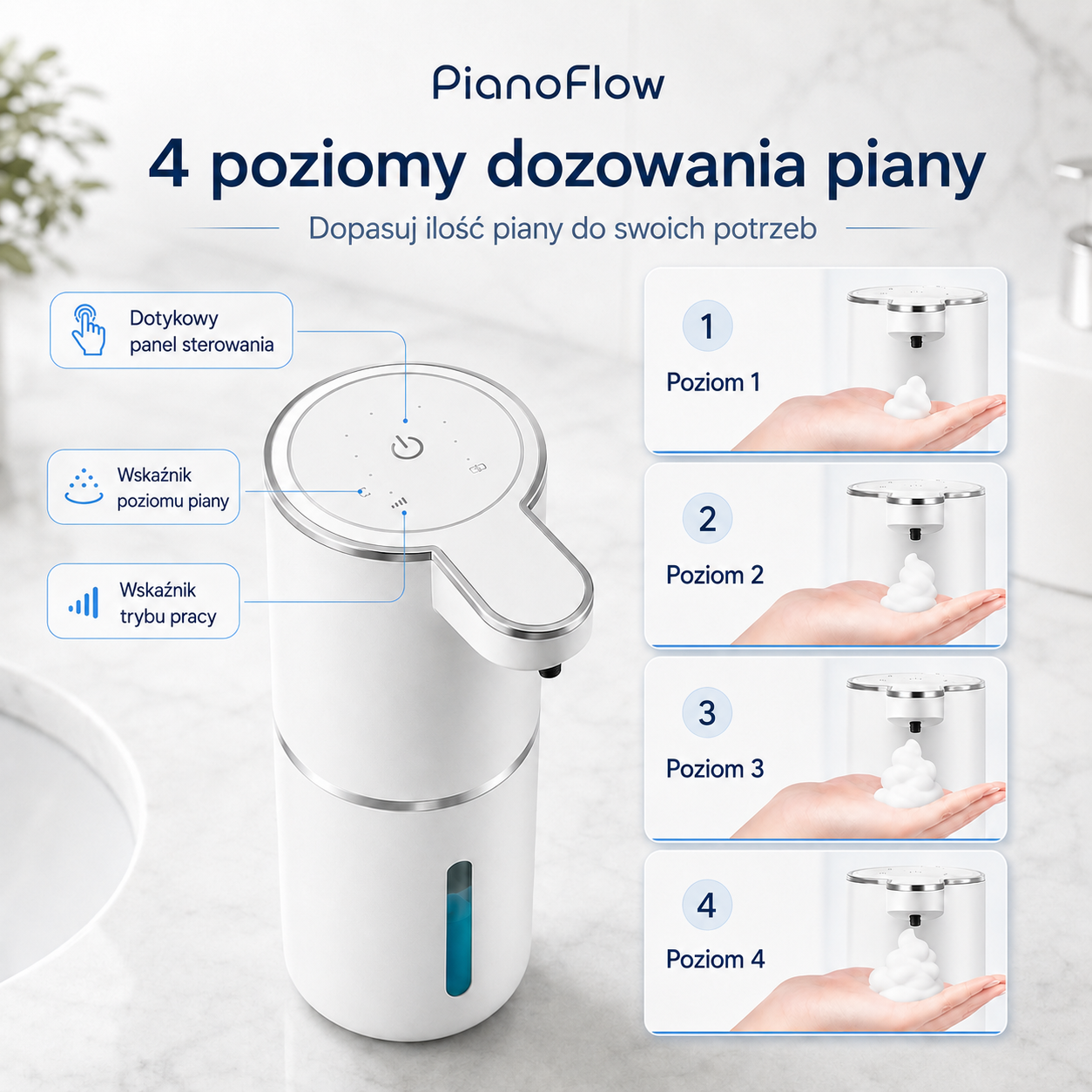 PianoFlow Air - Automatyczny dozownik do mydła