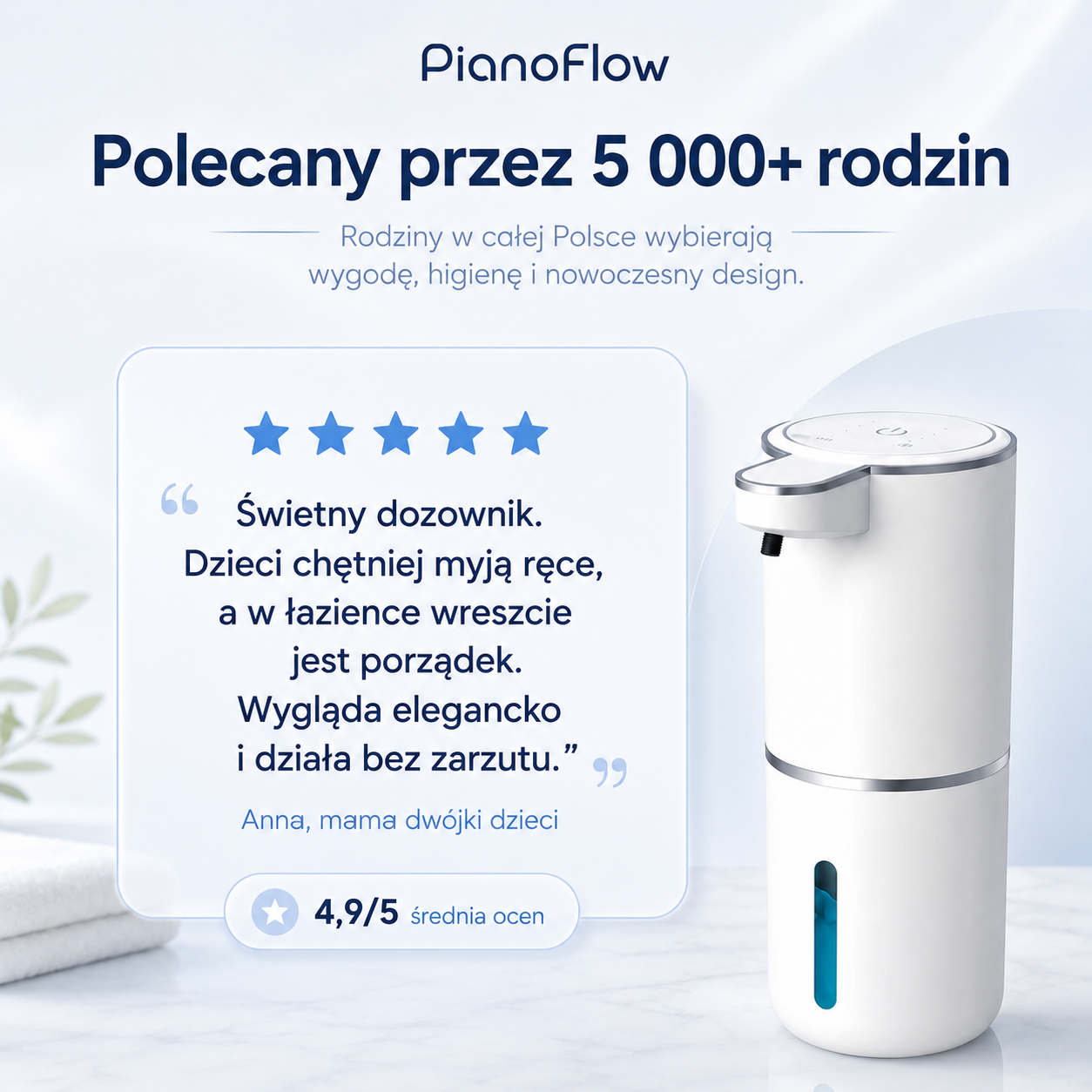 PianoFlow Air - Automatyczny dozownik do mydła