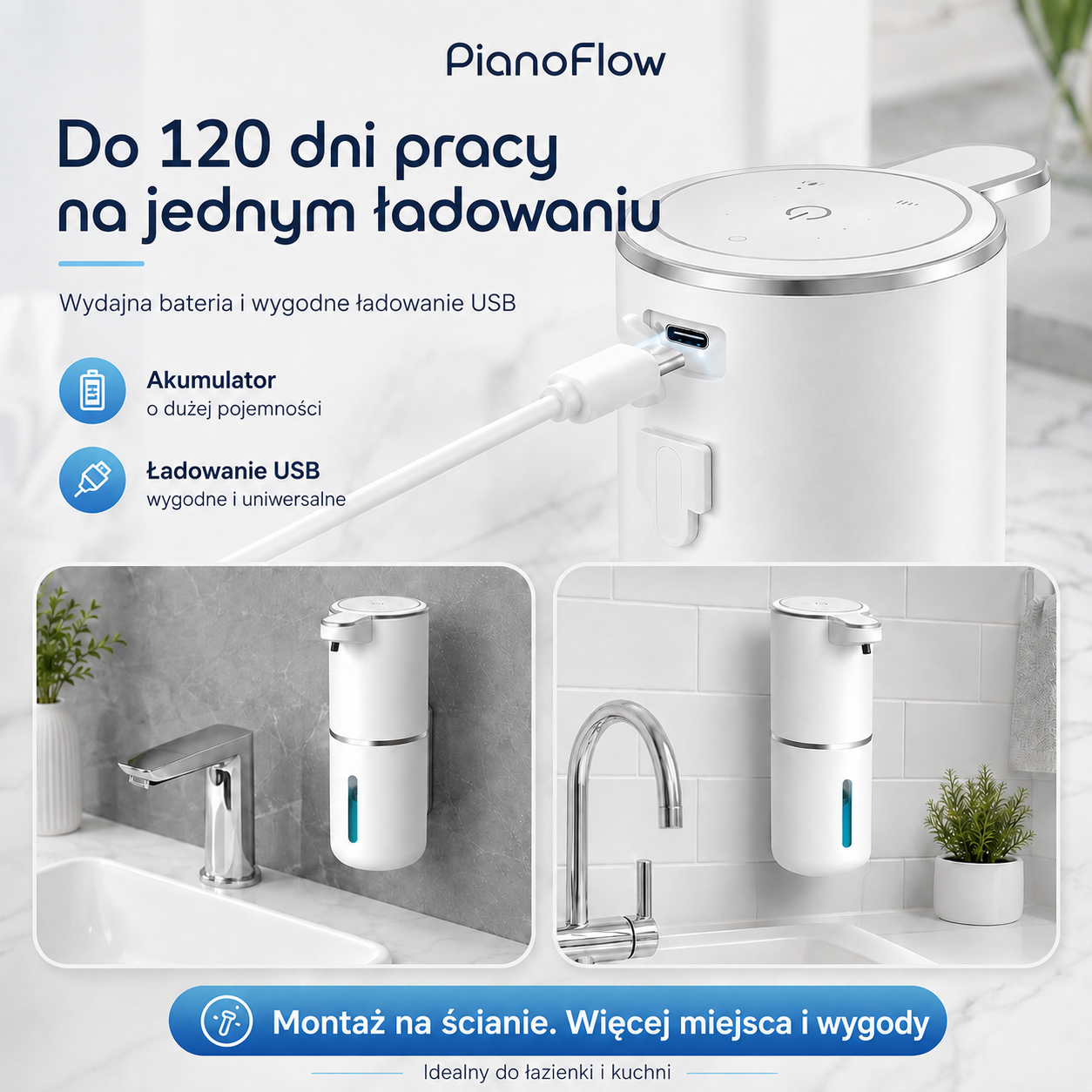 PianoFlow Air - Automatyczny dozownik do mydła