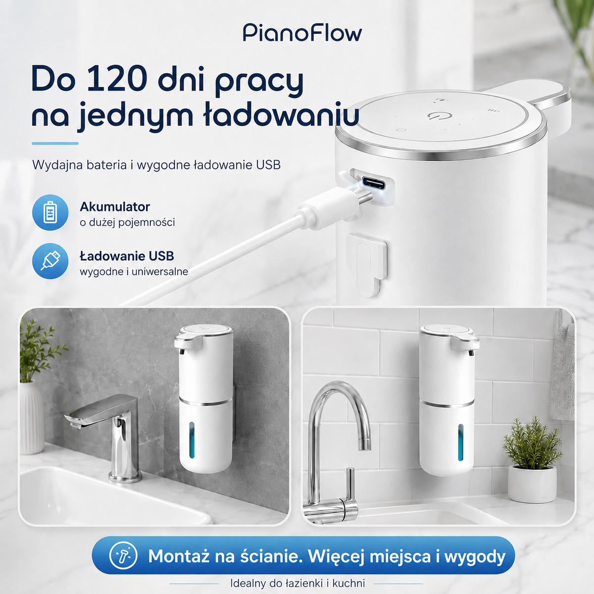 PianoFlow Air - Automatyczny dozownik do mydła
